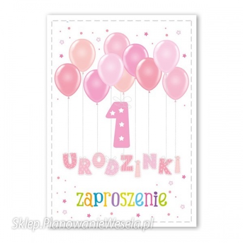 Zaproszenie na roczek dla dziewczynki ZX6907