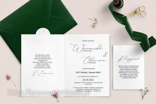 Zaproszenie składane Minimalistyczne 3