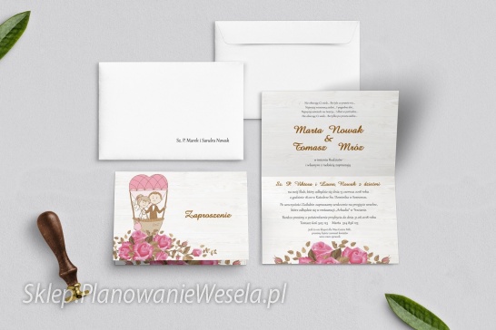 Zaproszenie składane  Naturalna Miłość 4