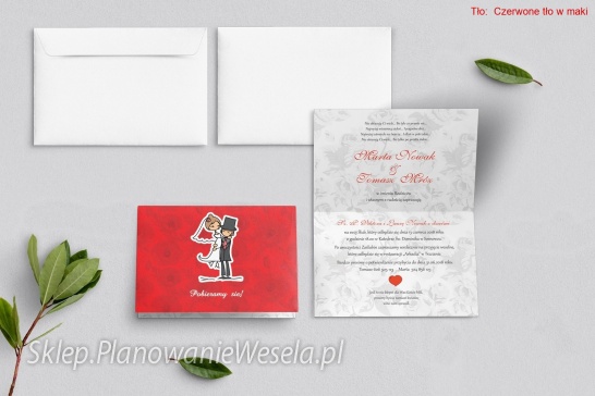 Zaproszenie składane  Zakochani 6