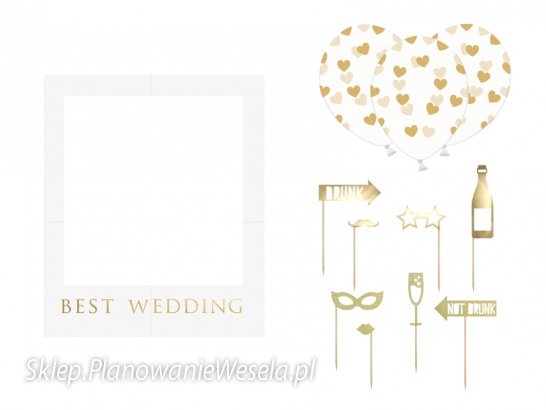 Zestaw z ramką selfie - Best Wedding