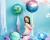 Balon foliowy Kula ombre, niebiesko-zielony, 35cm