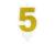 Świeczka urodzinowa Cyferka 5, złoty, 7cm