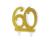 Świeczka urodzinowa liczba 60, złoty 7.5cm